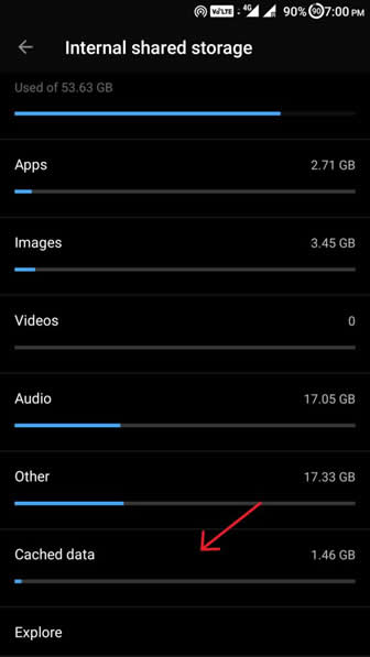 clear cache data