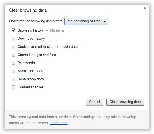 Clear Browsing Data