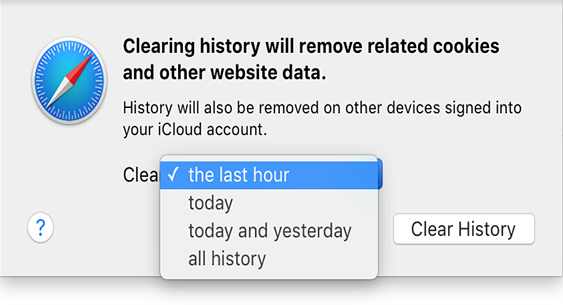 Clearing All Safari Browsing History via Browser Settings