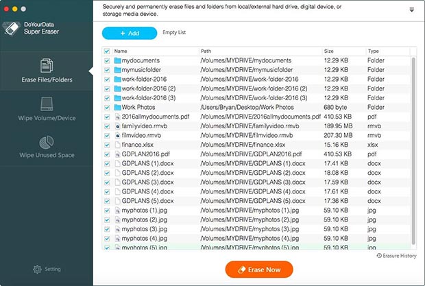 wipe data for unused drive