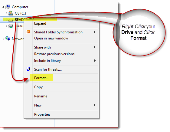 format your external hard drive