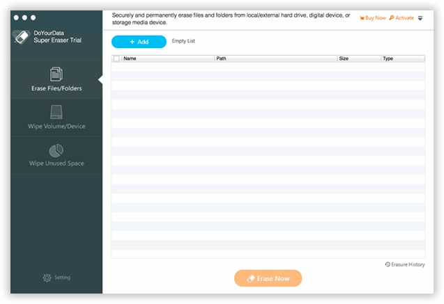 insall file wipe on Mac